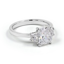 2.15 Cts 14k White Gold Radiant Shape 3 Stones Ring - Image 4