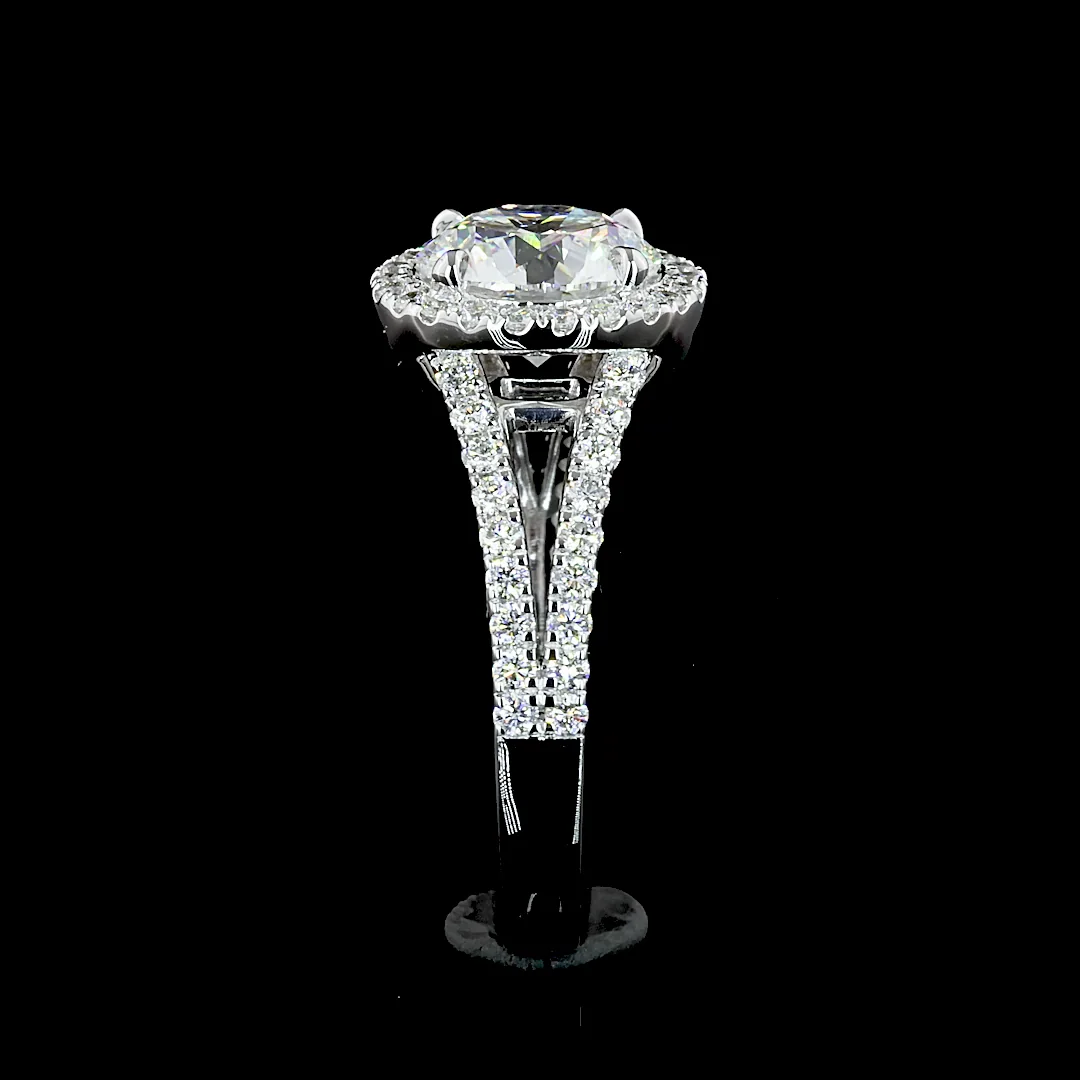9.17 Cts 14k White Gold Round Shape Split Shank Ring - Image 2