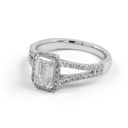 2.44 Cts 14k White Gold Emerald Shape Split Shank Ring - Image 2
