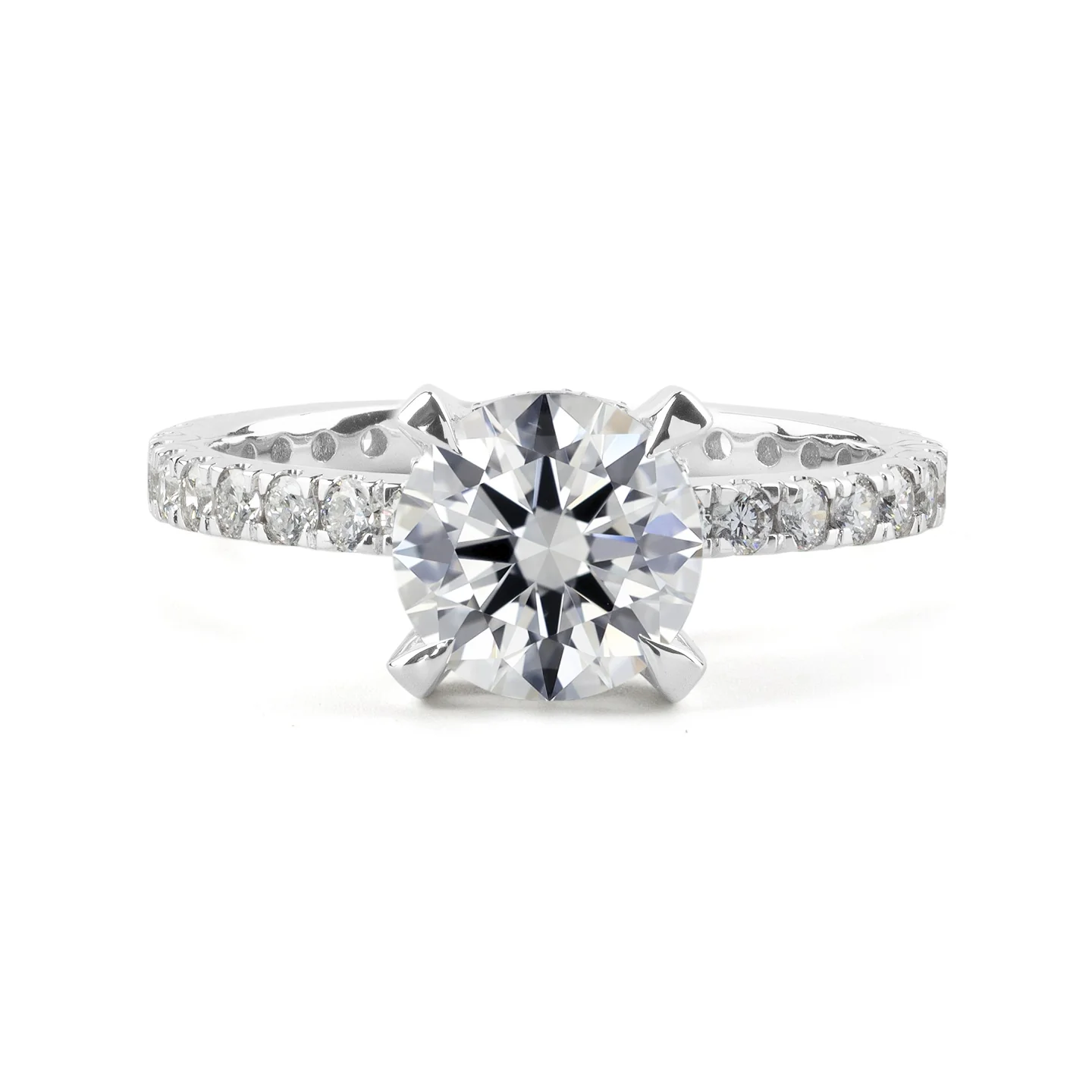 9.99 Cts 14k White Gold Round Shape Hidden Halo Ring - Video