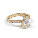3.95 Cts 14k Yellow Gold Pear Shape Hidden Halo Ring - Image 4