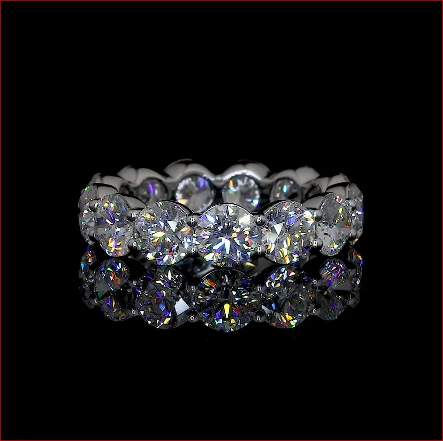 7.5 Cts 14k White Gold Round Shape Eternity Band Eternity Band - Video