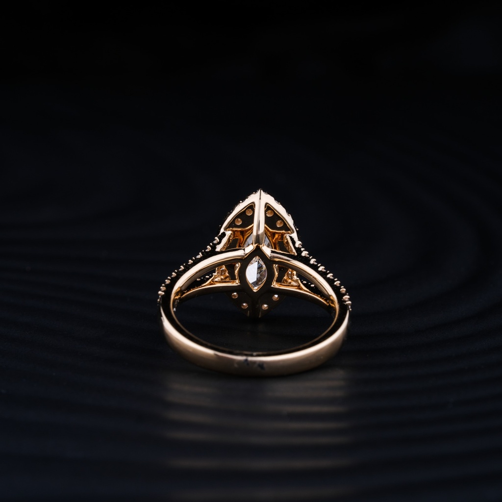 2.67 Cts 14k Yellow Gold Marquise Shape Split Shank Ring - Image 2