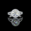 5.87 Cts 14k White Gold Round Shape Split Shank Ring - Video
