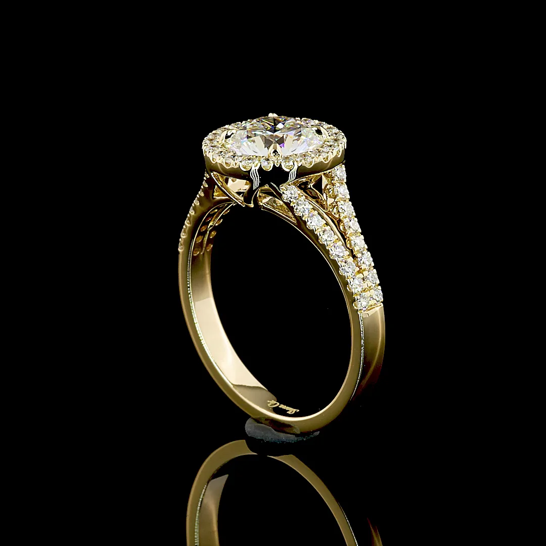 2.59 Cts 14k Yellow Gold Round Shape Split Shank Ring - Image 2