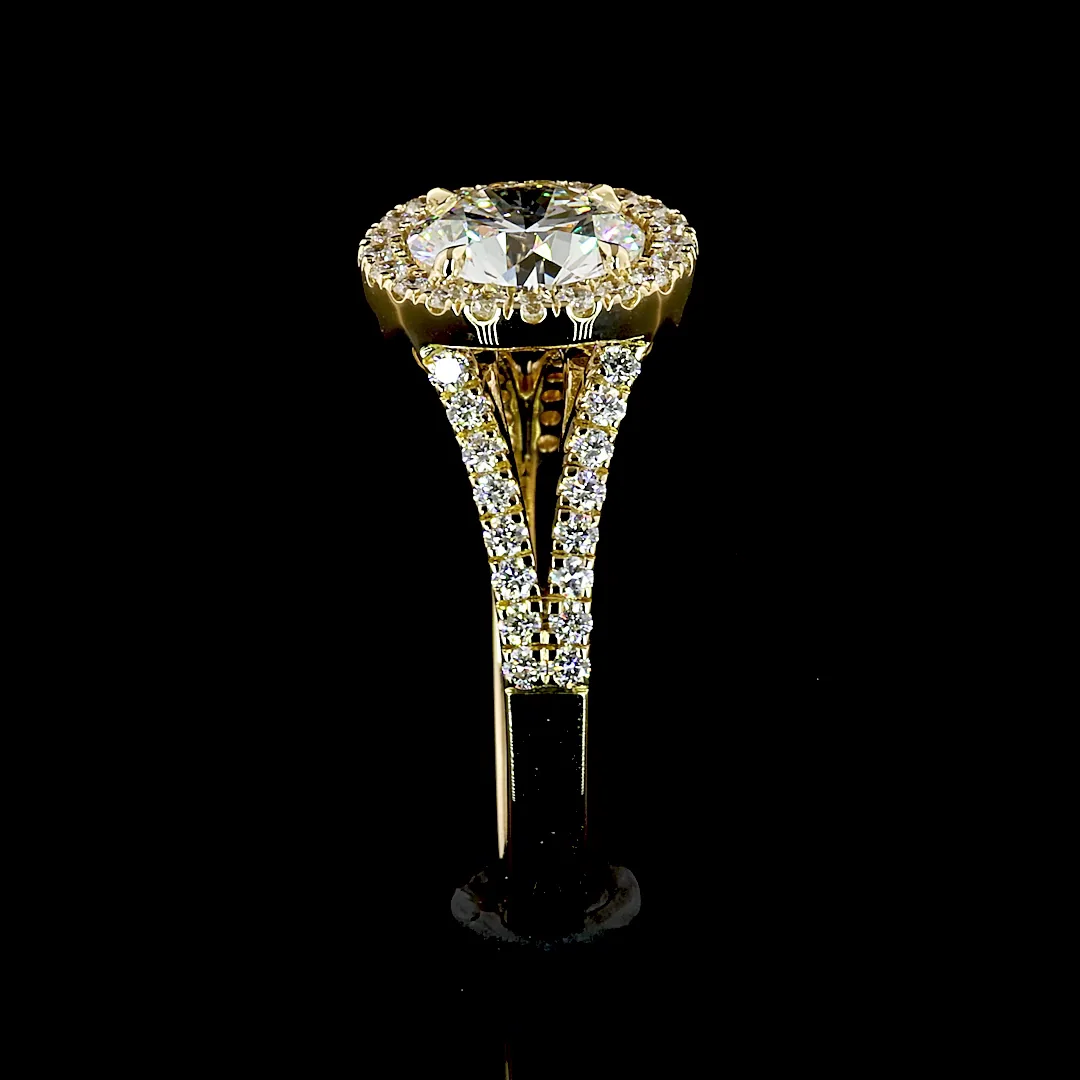 4.96 Cts 14k Yellow Gold Round Shape Split Shank Ring - Image 4