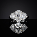 5.28 Cts 18k White Gold Oval Shape 3 Stones Ring - Video