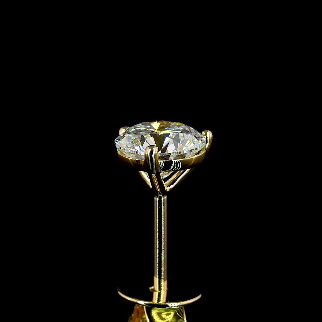 0.48 Cts 18k Yellow Gold Round Shape Martini Earring - Image 4