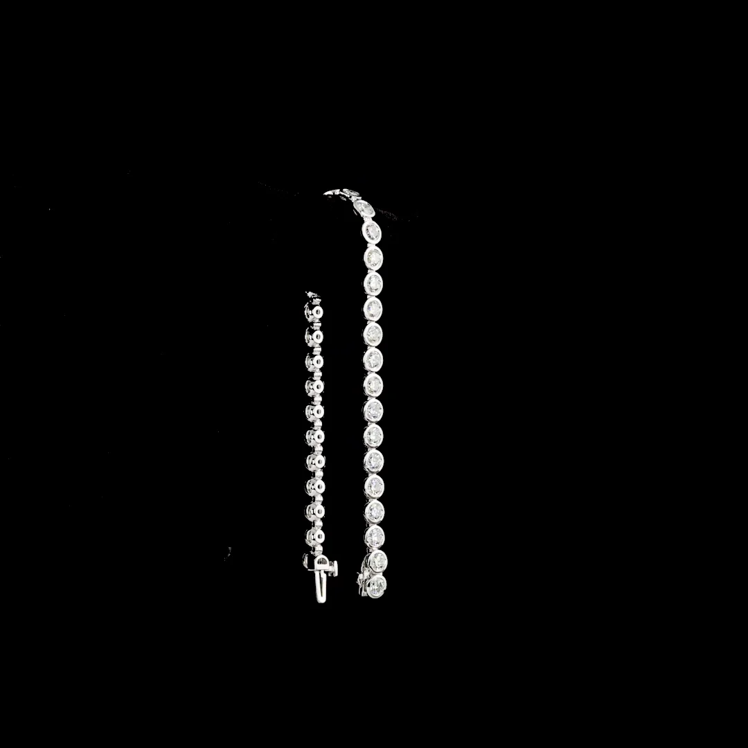 6.76 Cts 14k White Gold Round Shape Tennis Bracelet - Image 3