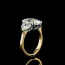 5.61 Cts 14k Two Tone Moon Half Shape 3 Stones Ring - Image 4