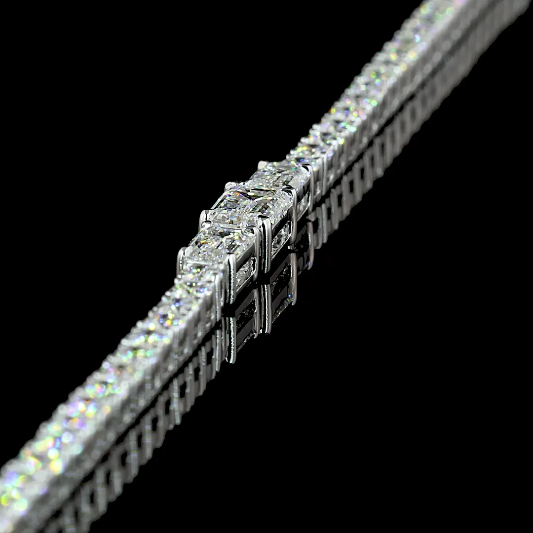 7.5 Cts 14k White Gold Mix Shape Special Necklace - Image 4