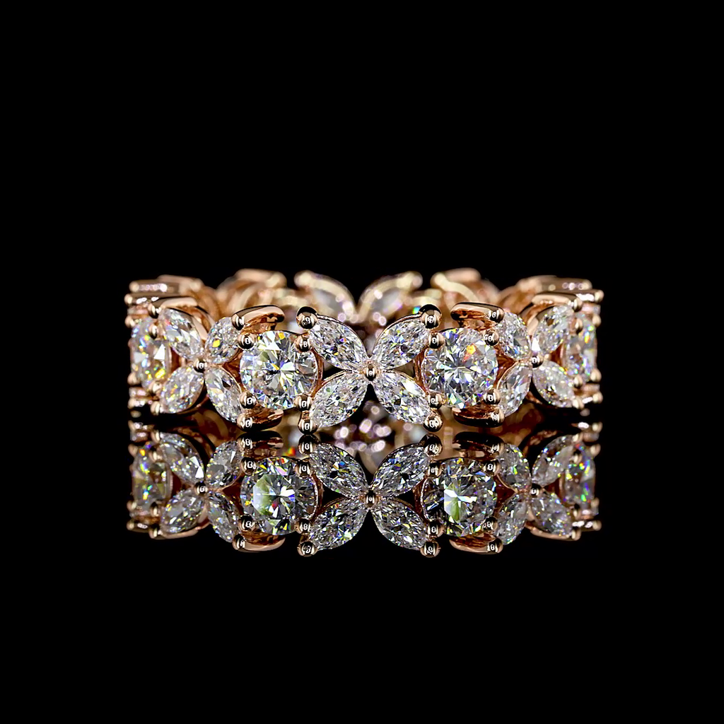 2.34 Cts 14k Rose Gold Mix Shape Eternity Band Eternity Band - Video