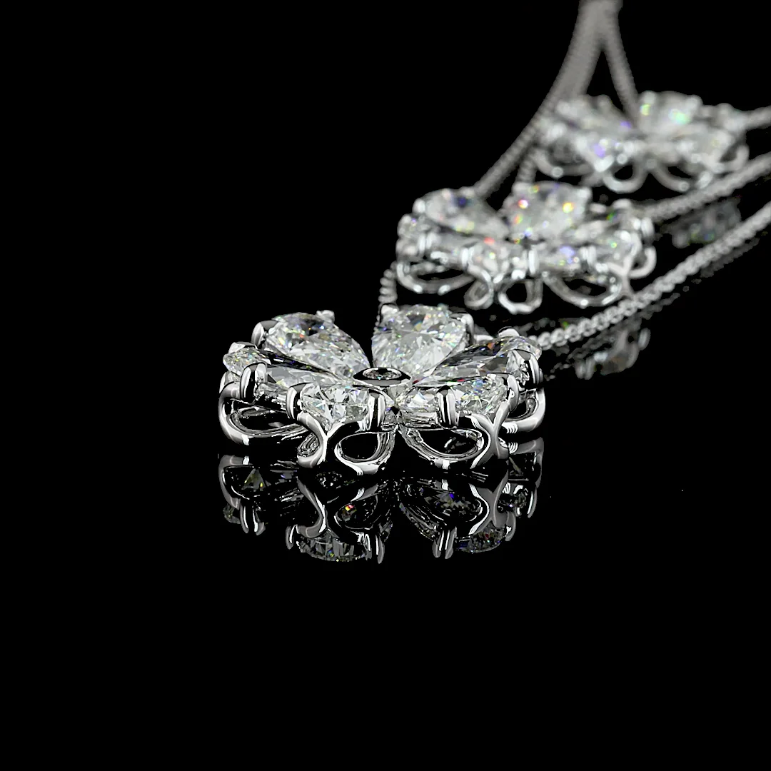 9.33 Cts 14k White Gold Mix Shape Special Necklace - Image 4