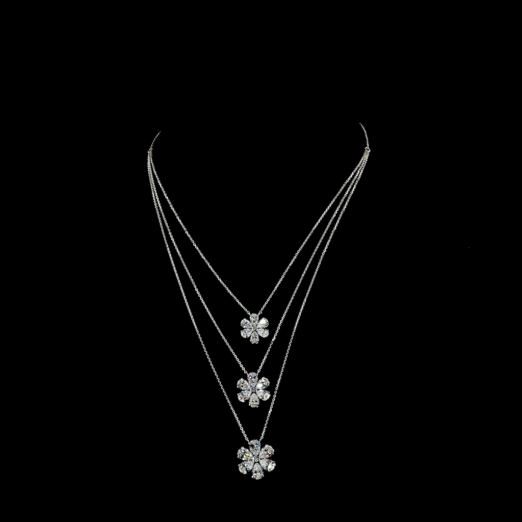 9.33 Cts 14k White Gold Mix Shape Special Necklace - Video