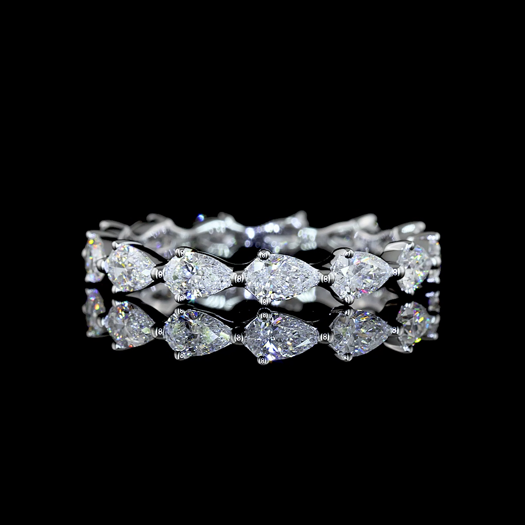 1.44 Cts 14k White Gold Pear Shape Eternity Band Eternity Band - Video