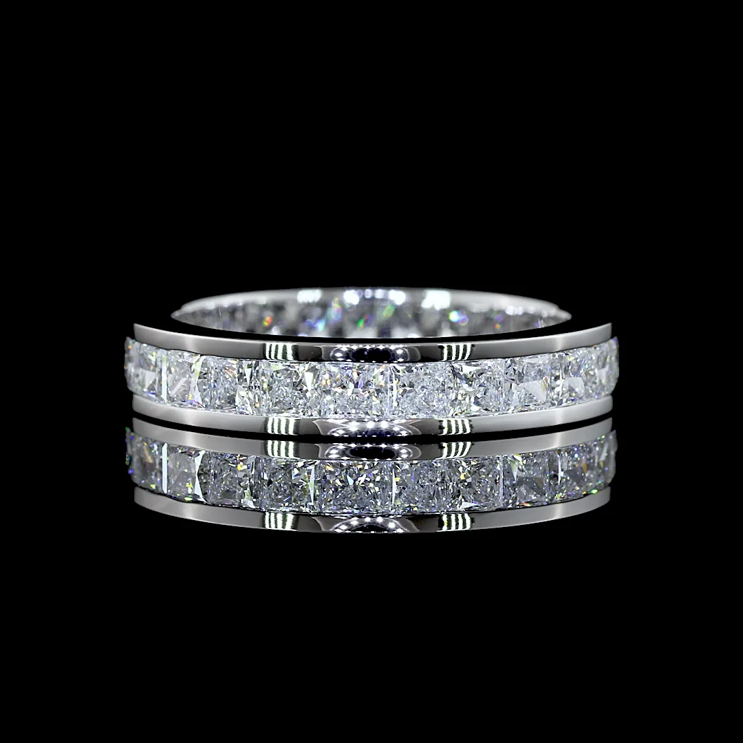 2.52 Cts 14k White Gold Princess Shape Eternity Band Eternity Band - Video