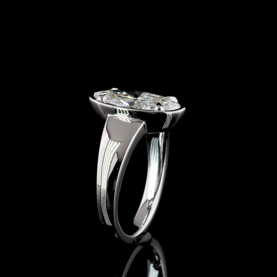 2.12 Cts 14k White Gold Oval Shape Solitaire Ring - Image 4