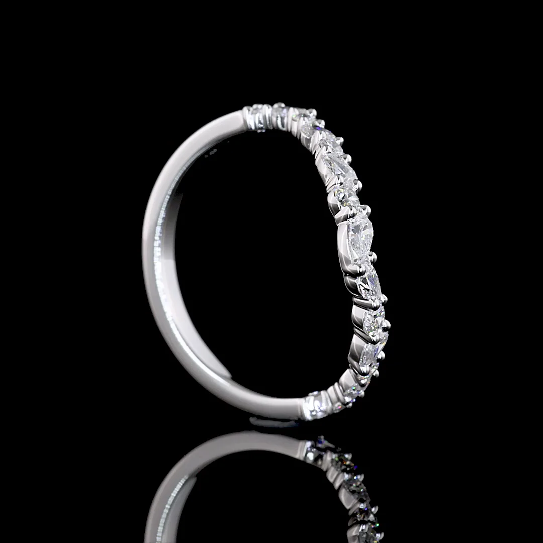 0.42 Cts 14k White Gold Mix Shape Special Eternity Band - Image 2