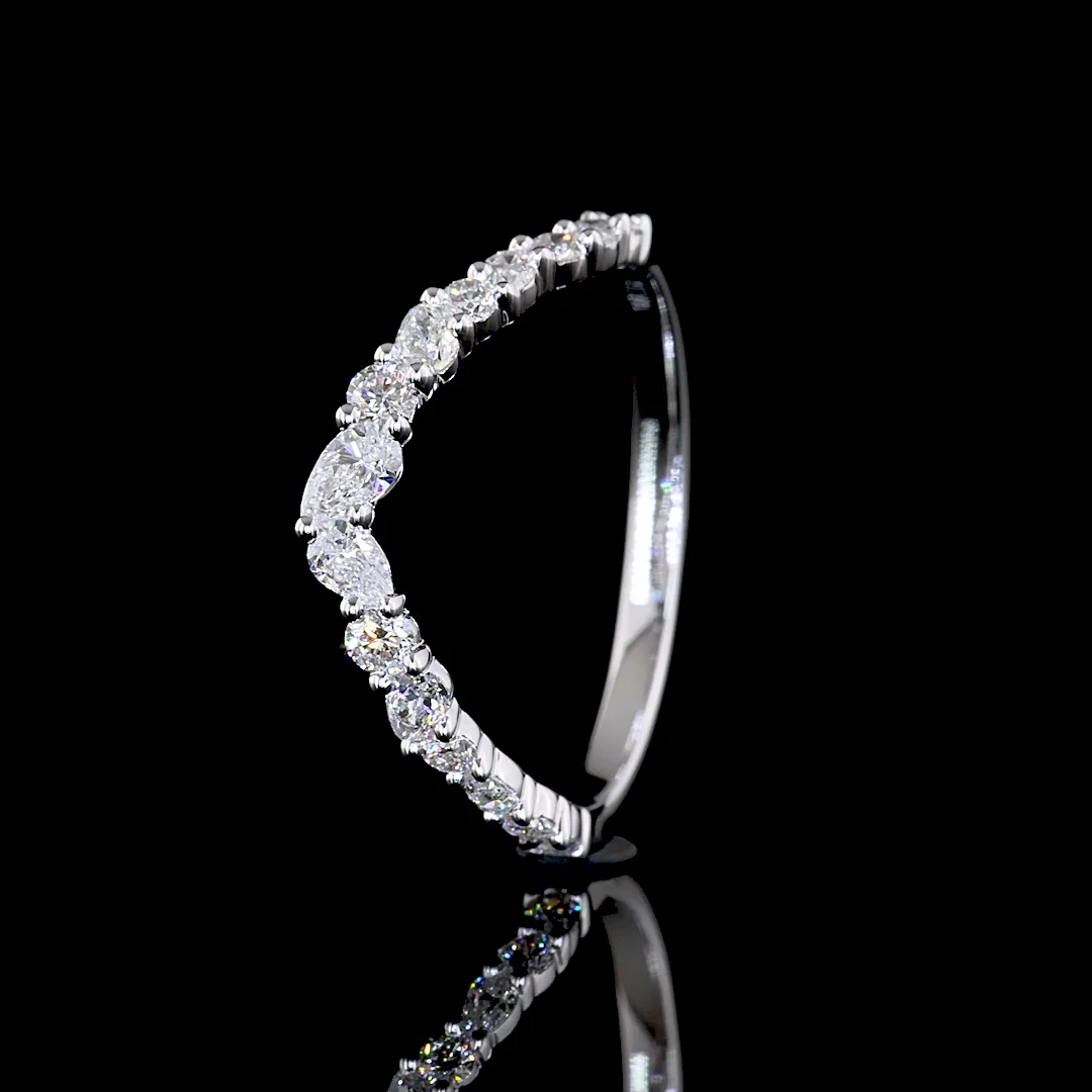 0.42 Cts 14k White Gold Mix Shape Special Eternity Band - Image 4