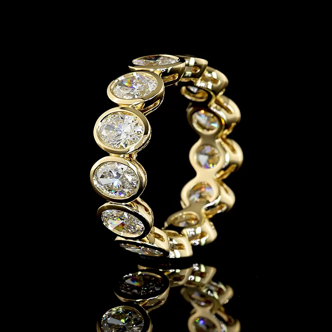 4.36 Cts 14k Yellow Gold Oval Shape Eternity Band Eternity Band - Image 4
