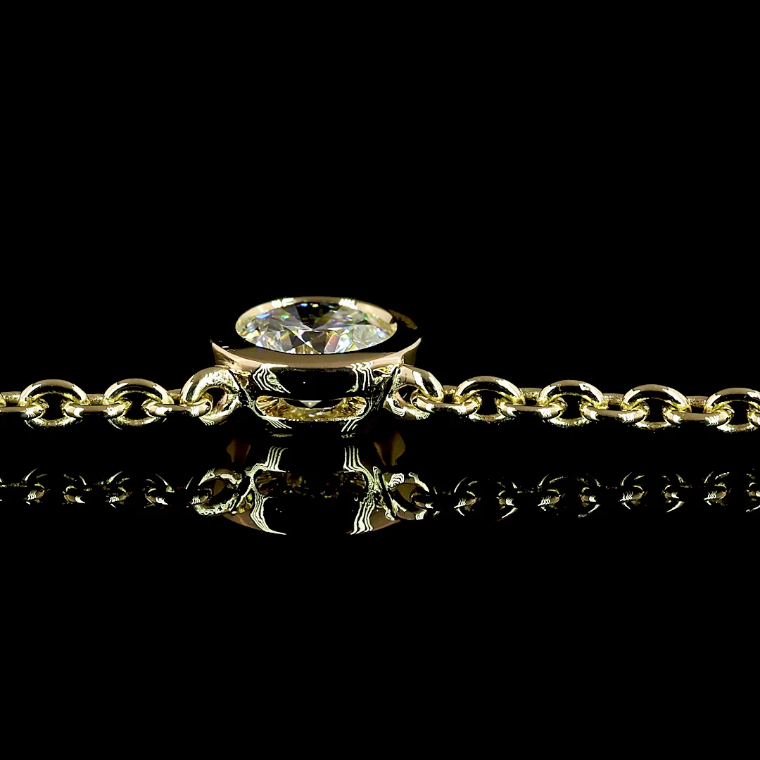 2.84 Cts 14k Yellow Gold Round Shape Station Necklace - Image 4