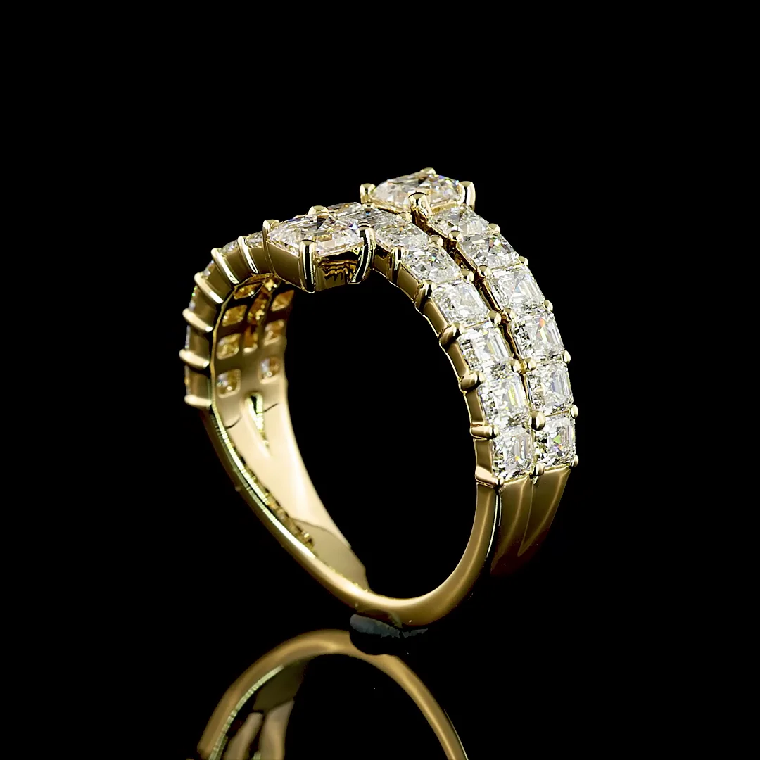 2.68 Cts 14k Yellow Gold Asscher Shape Special Eternity Band - Image 2