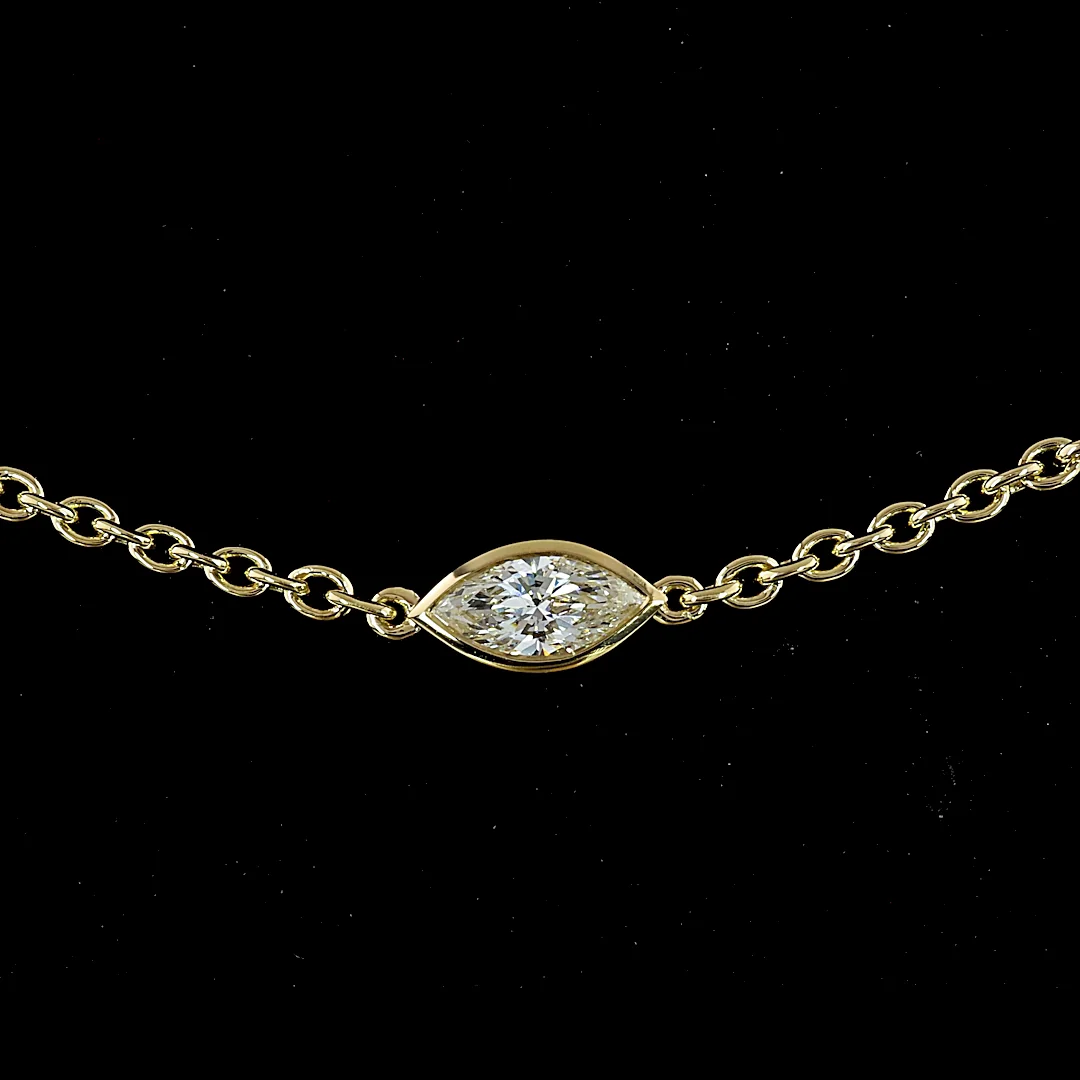 2.77 Cts 14k Yellow Gold Mix Shape Station Necklace - Image 3