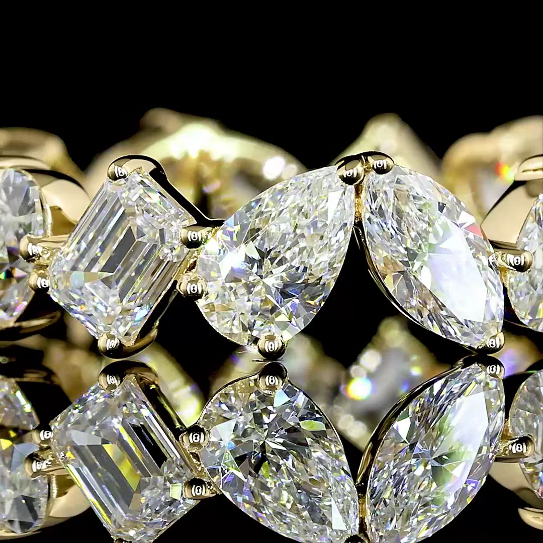 2.89 Cts 14k Yellow Gold Mix Shape Eternity Band Eternity Band - Image 3