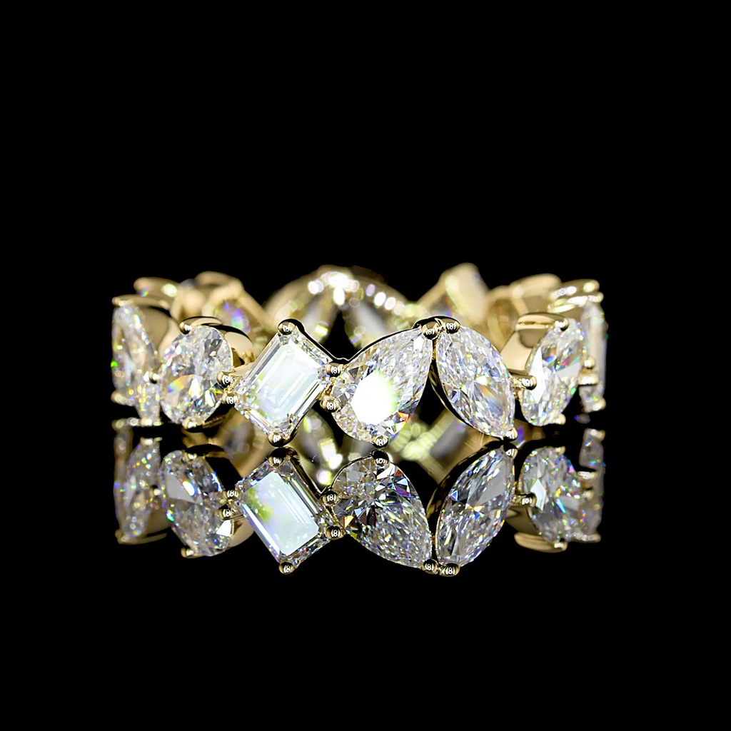 2.89 Cts 14k Yellow Gold Mix Shape Eternity Band Eternity Band - Video