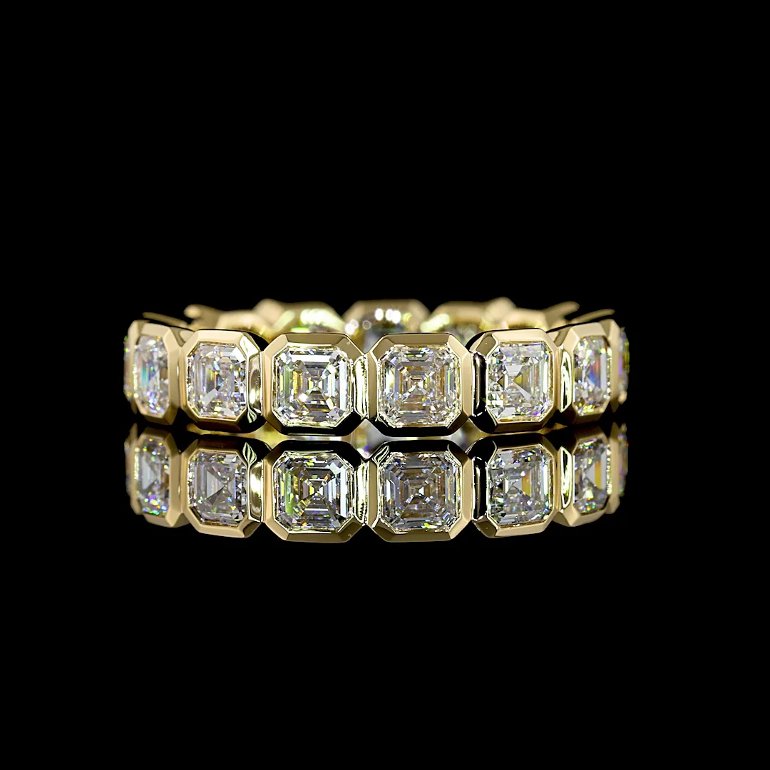 2.43 Cts 14k Yellow Gold Asscher Shape Eternity Band Eternity Band - Video