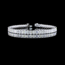 14.01 Cts 14k White Gold Emerald Shape Tennis Bracelet - Video