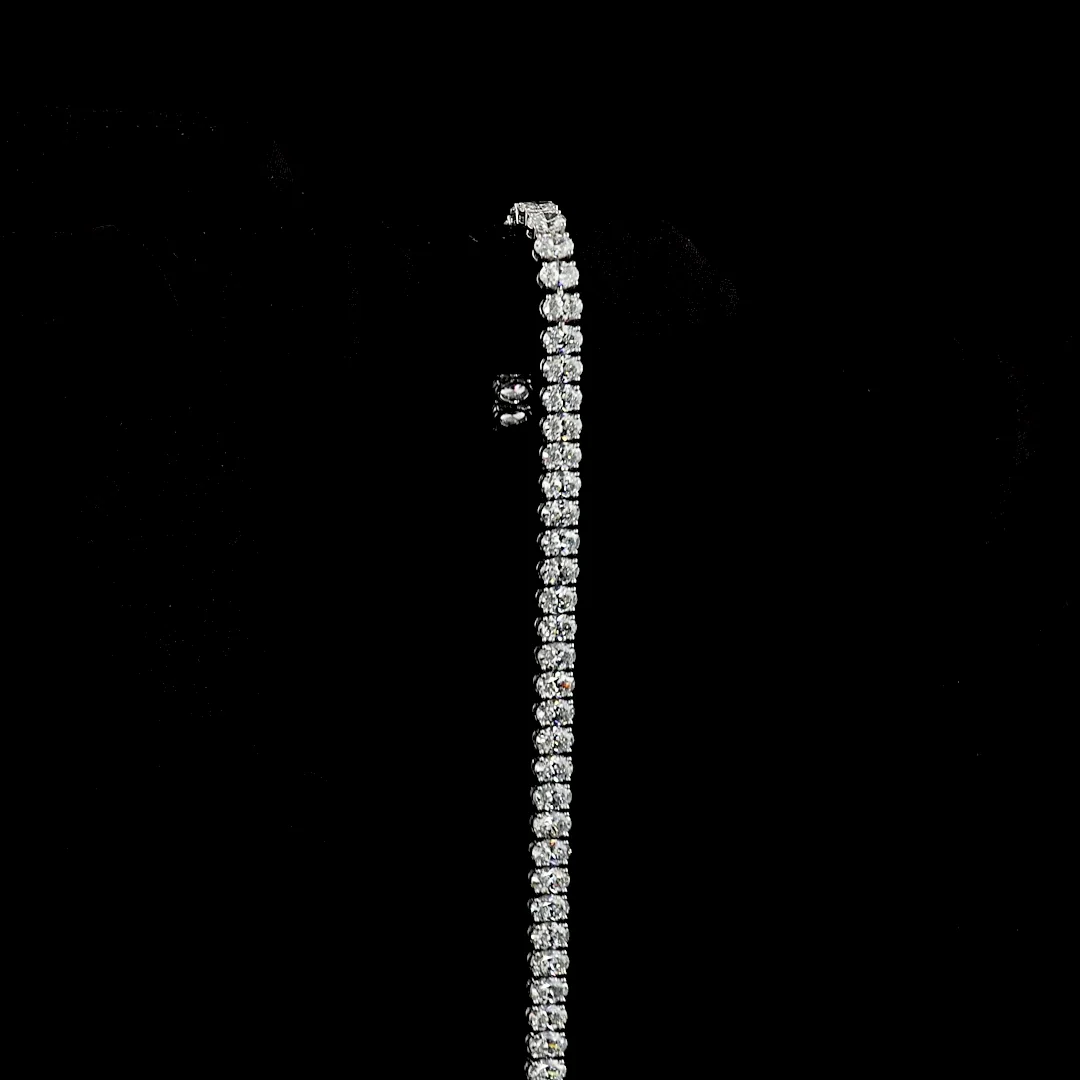 11.08 Cts 14k White Gold Oval Shape Tennis Bracelet - Image 3