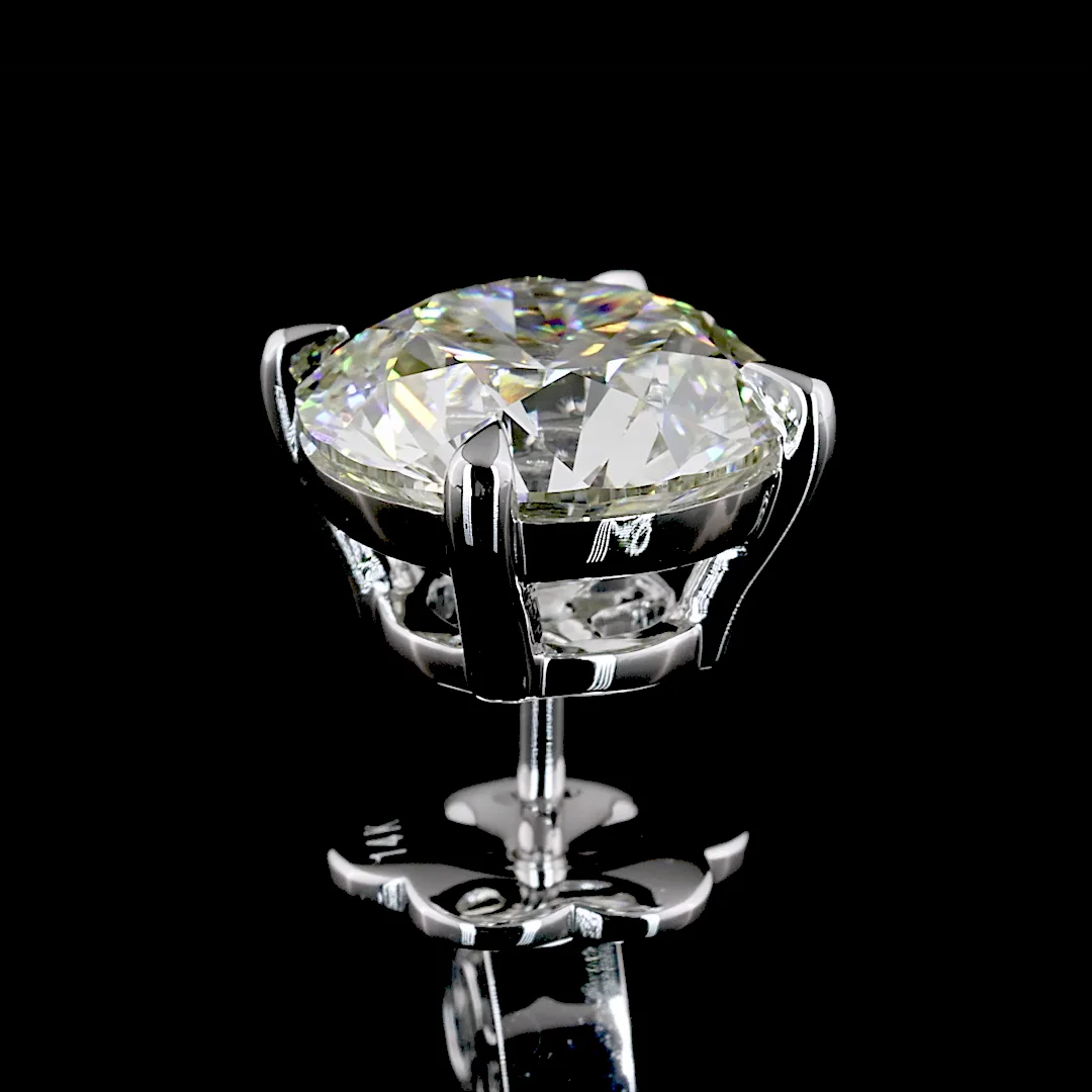 4.7 Cts 14k White Gold Round Shape Studs Earring - Image 4