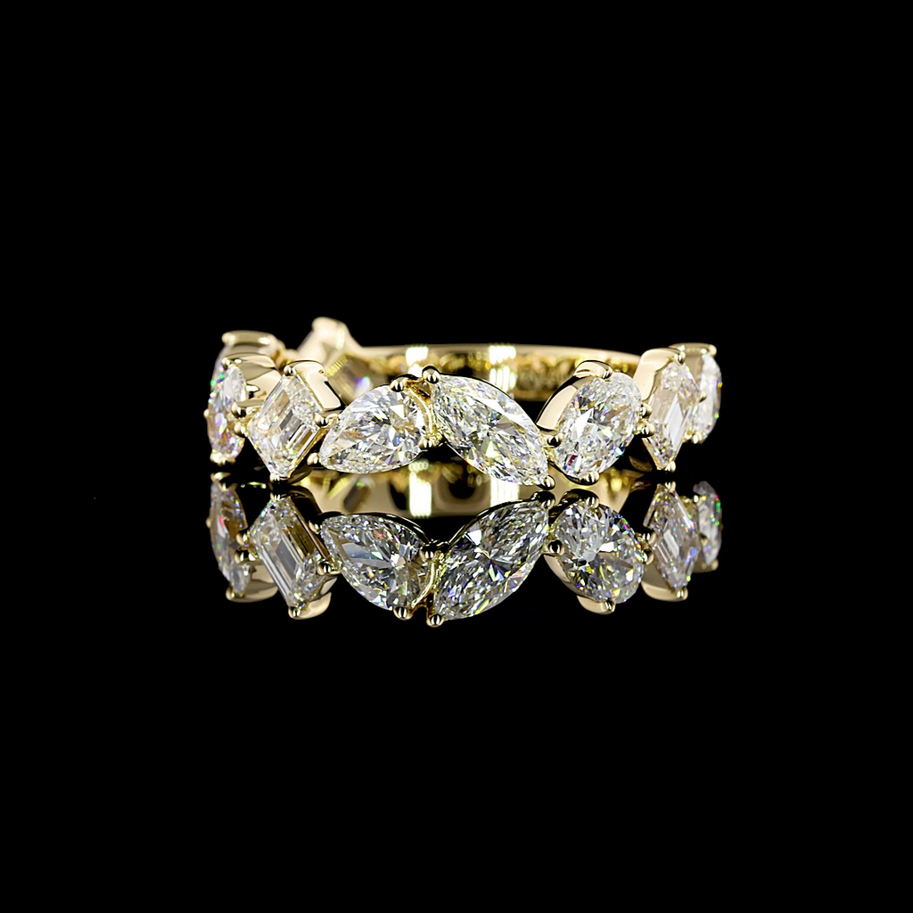 2.19 Cts 14k Yellow Gold Mix Shape 3/4 Band Eternity Band - Video
