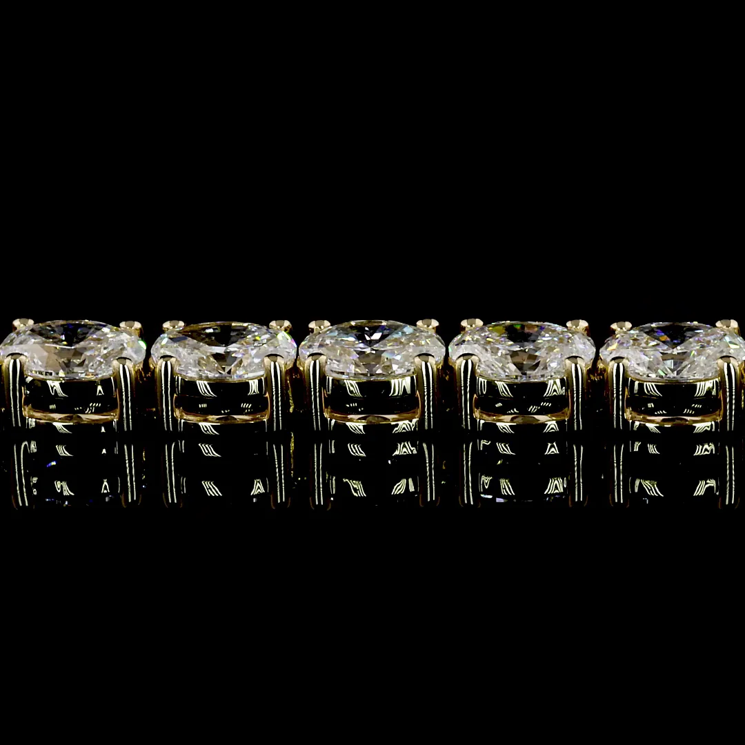7.34 Cts 14k Yellow Gold Oval Shape Tennis Bracelet - Image 3