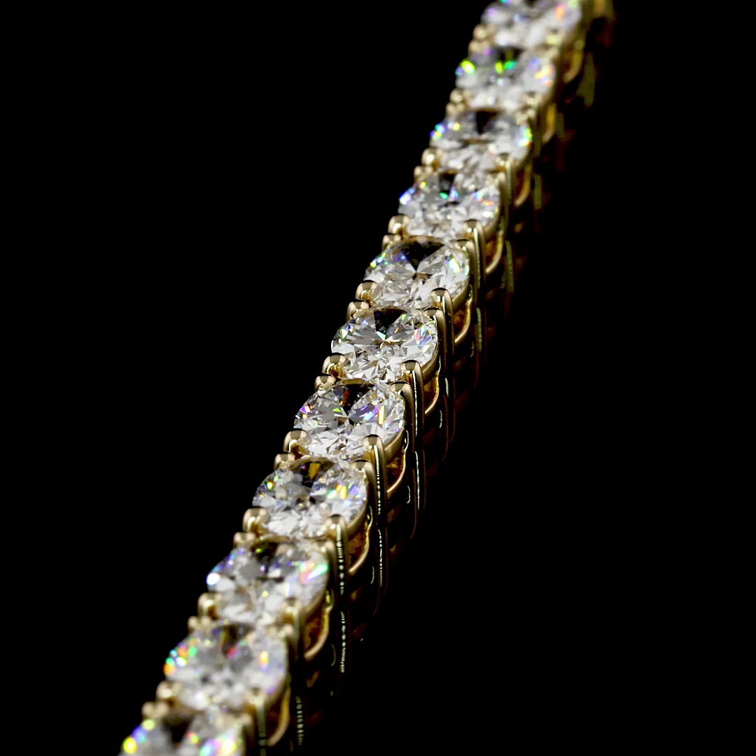 7.34 Cts 14k Yellow Gold Oval Shape Tennis Bracelet - Image 4