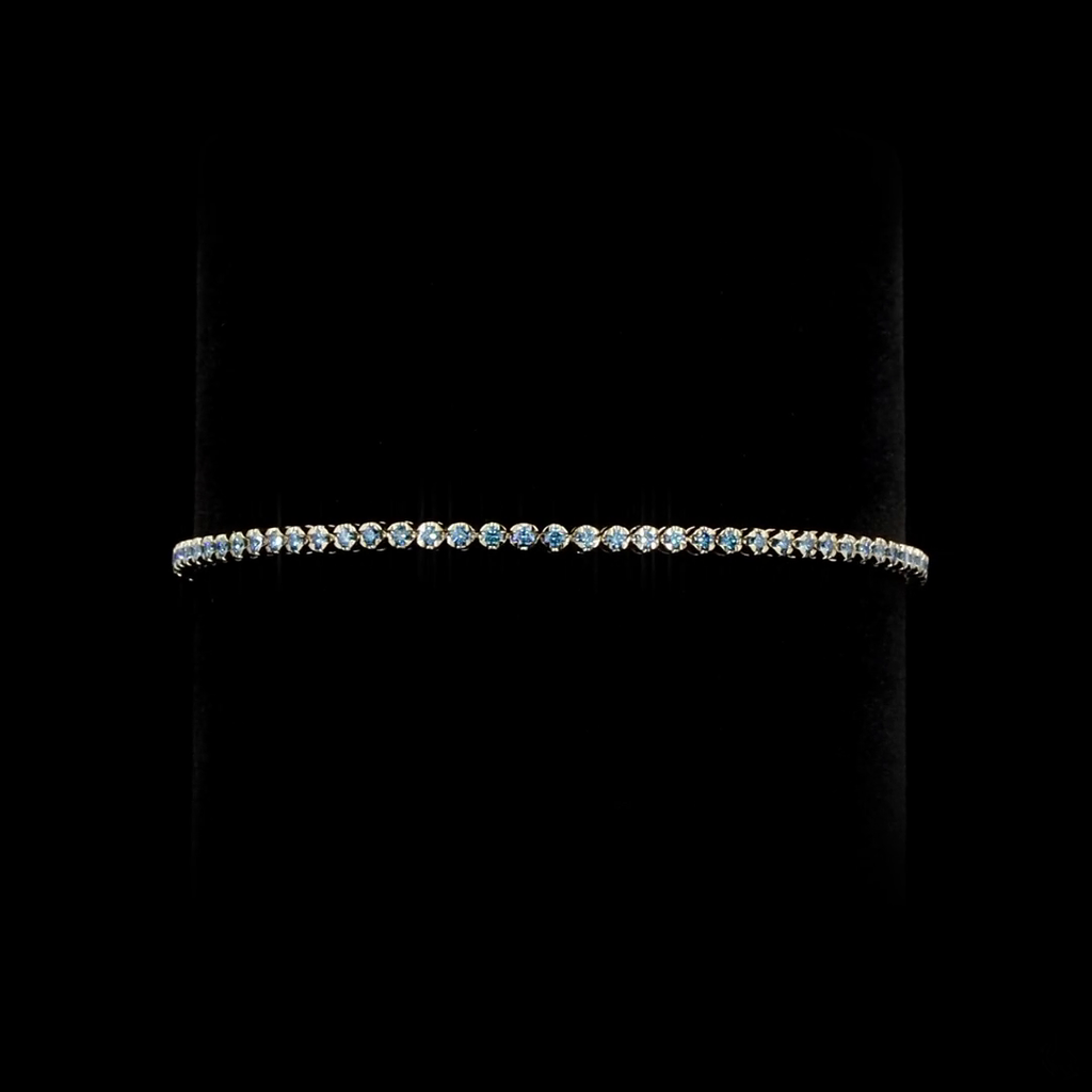 0.93 Cts 14k Yellow Gold Round Shape Tennis Bracelet - Video