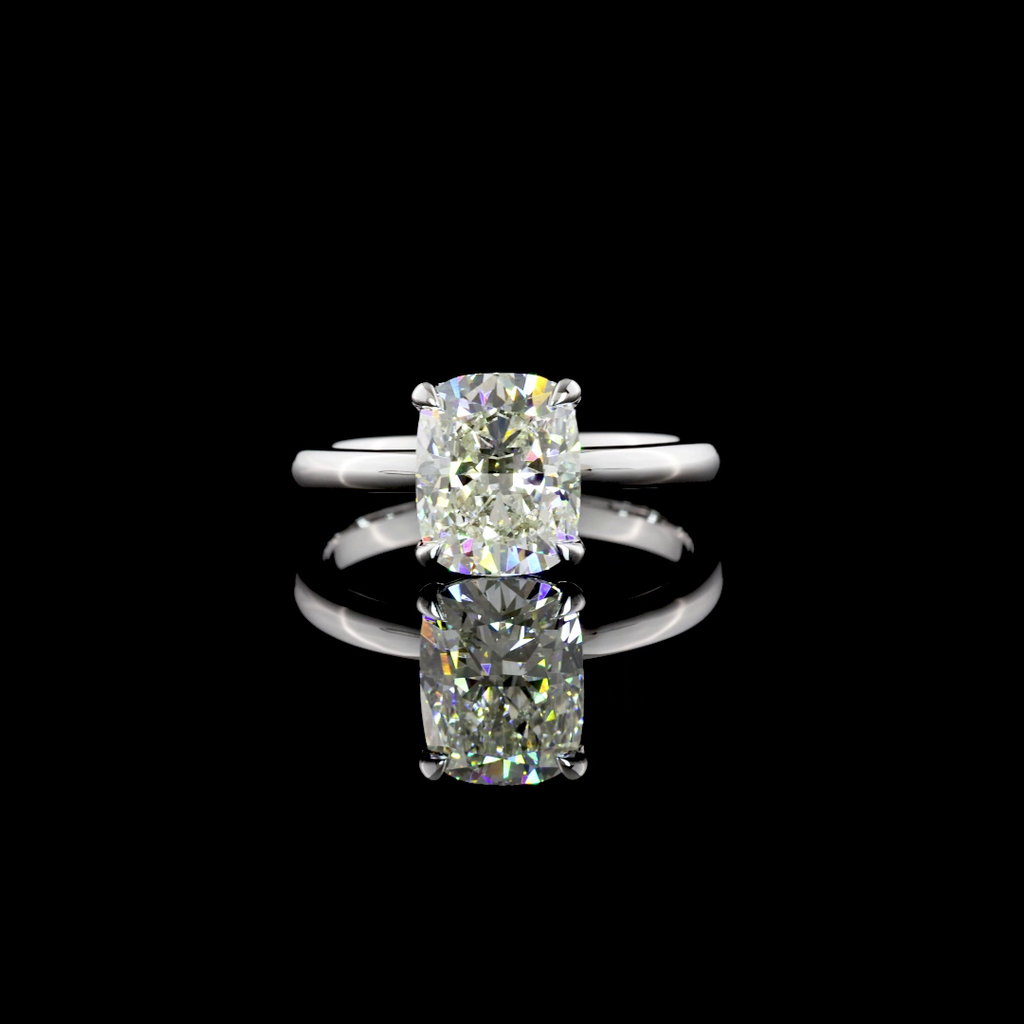 2.09 Cts 14k White Gold Cushion Modified Shape Solitaire Ring - Video