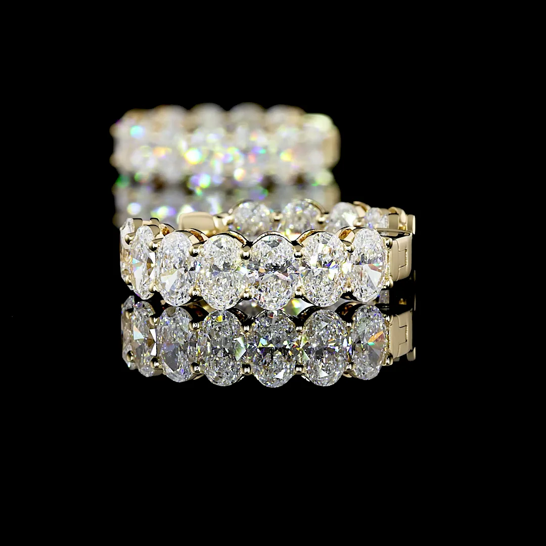 5.17 Cts 14k Yellow Gold Oval Shape Huggies Earring - Image 4