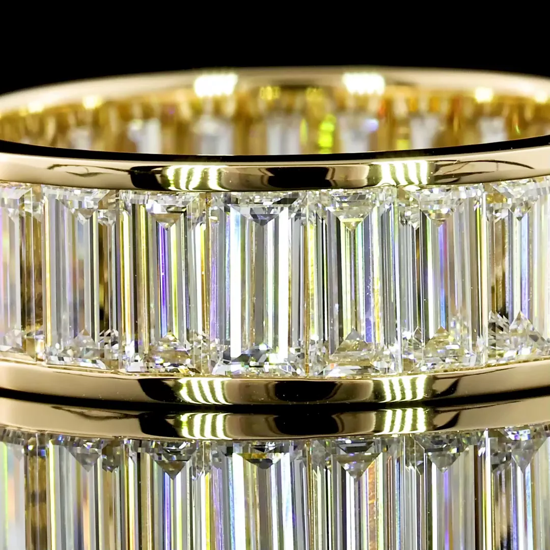 4.22 Cts 14k Yellow Gold Baguette Shape Eternity Band Eternity Band - Image 2