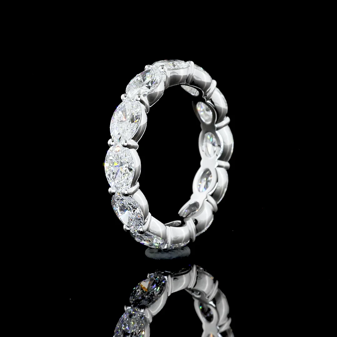 3.65 Cts 14k White Gold Oval Shape Eternity Band Eternity Band - Image 4