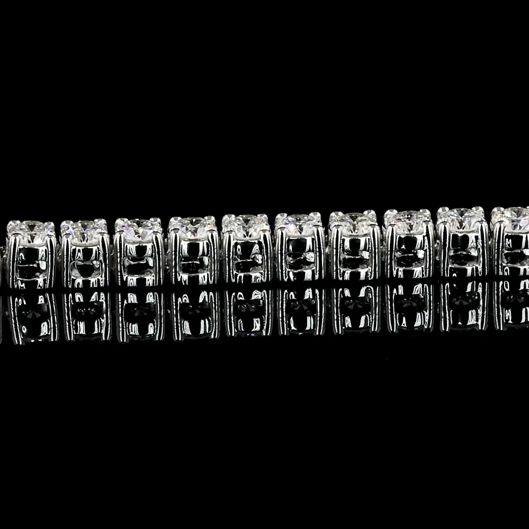 4.08 Cts 14k White Gold Round Shape Tennis Necklace - Image 4