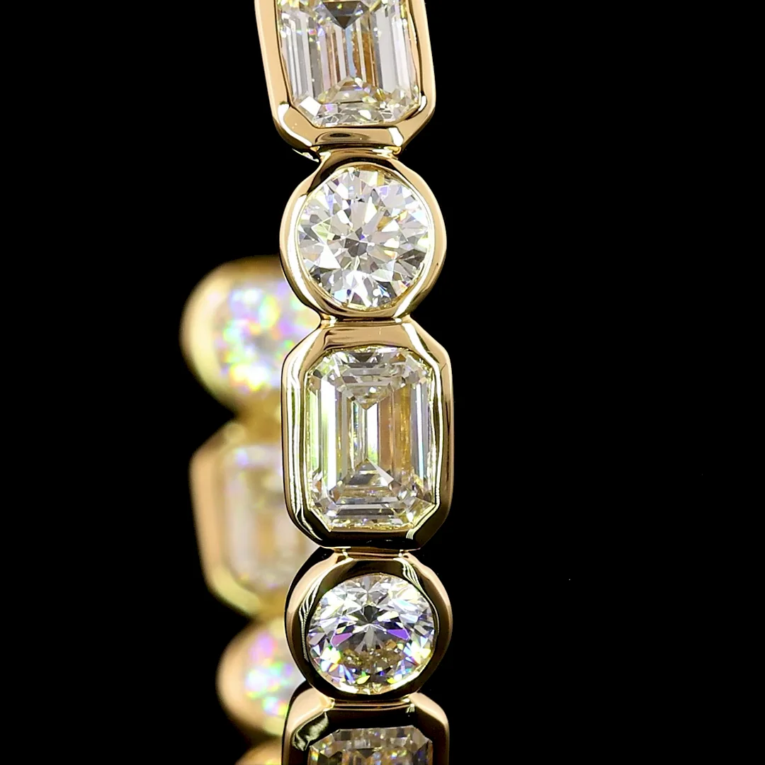 4.05 Cts 14k Yellow Gold Mix Shape C Hoops Earring - Image 3