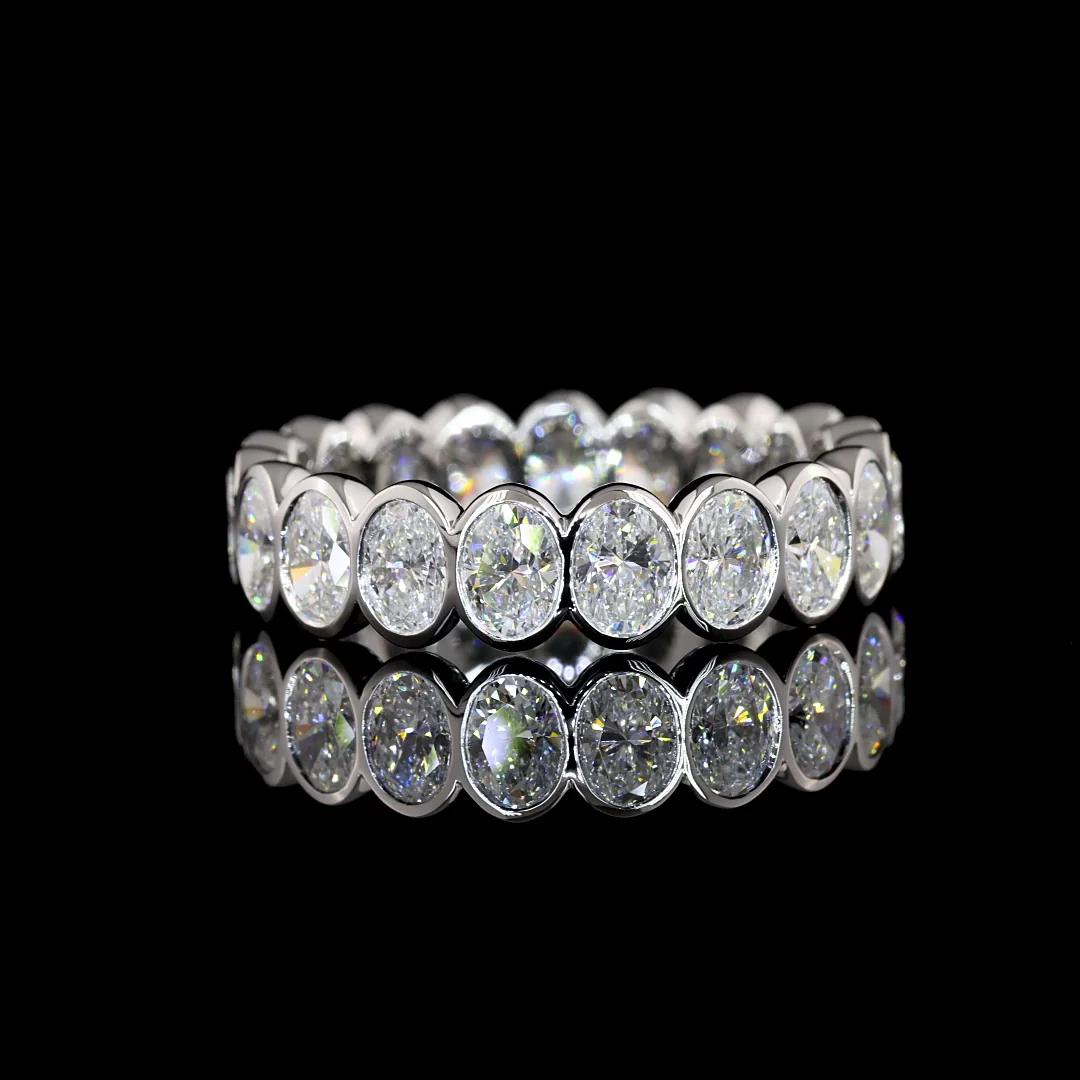 2.93 Cts 14k White Gold Oval Shape Eternity Band Eternity Band - Video