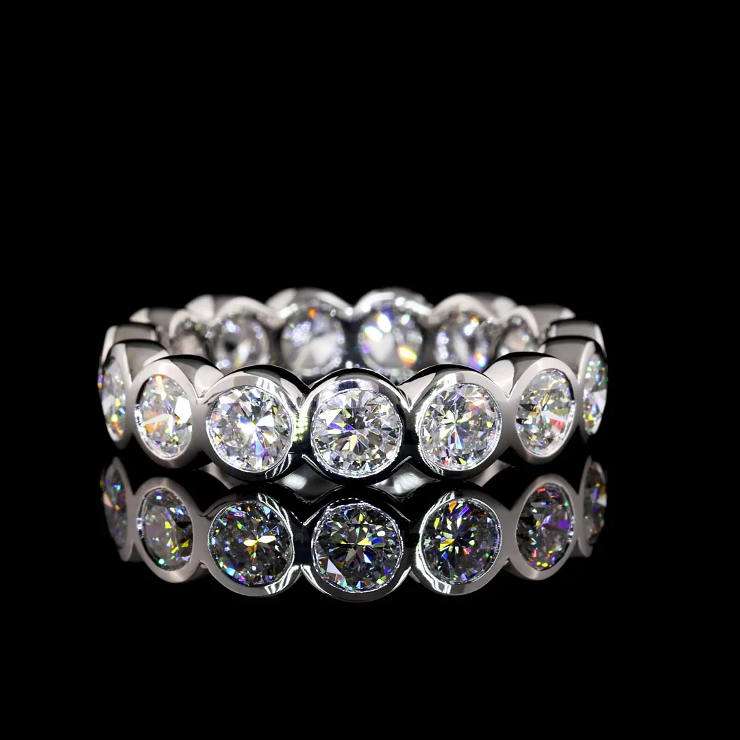 3 Cts 14k White Gold Round Shape Eternity Band Eternity Band - Video