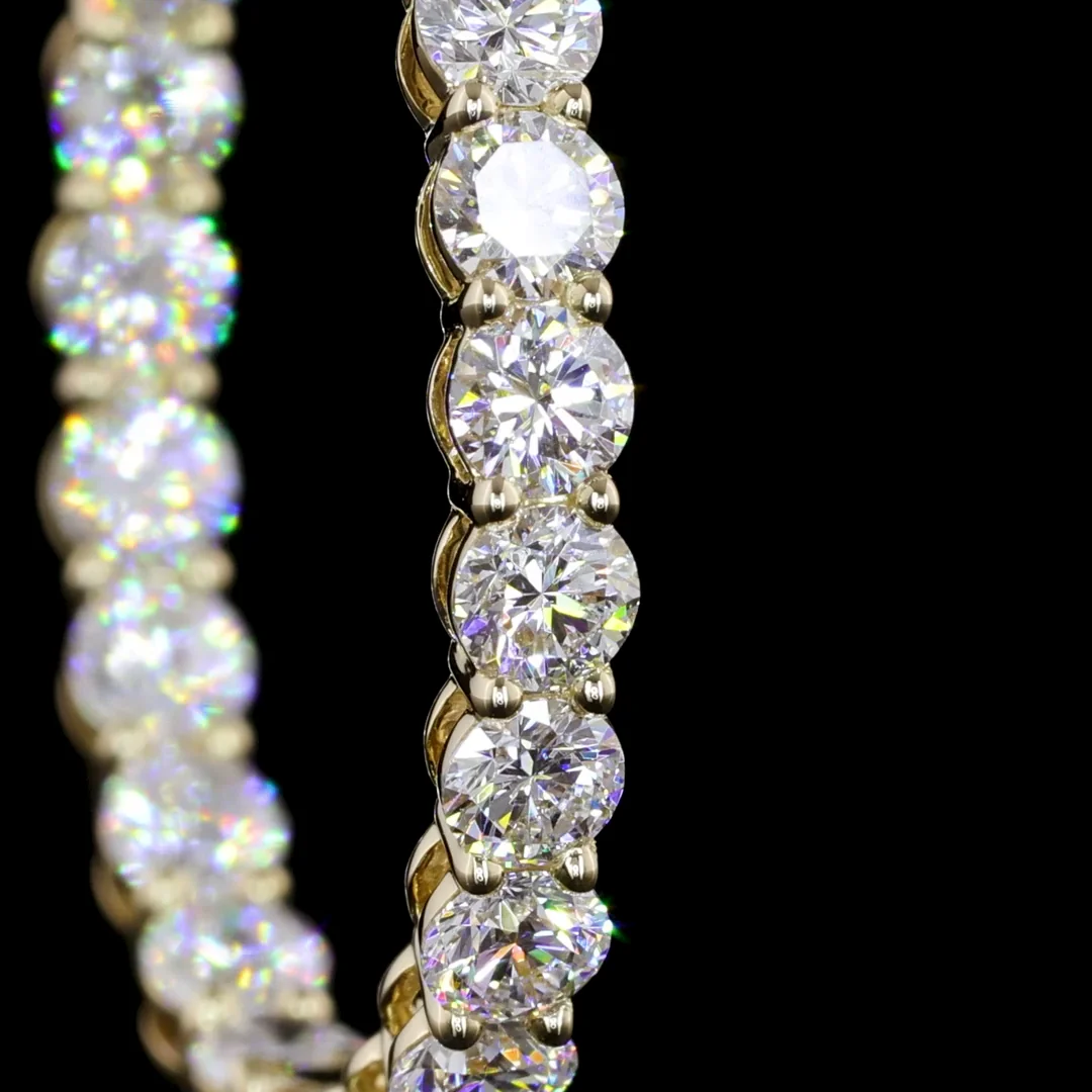 4.26 Cts 14k Yellow Gold Round Shape Hoops Earring - Image 2