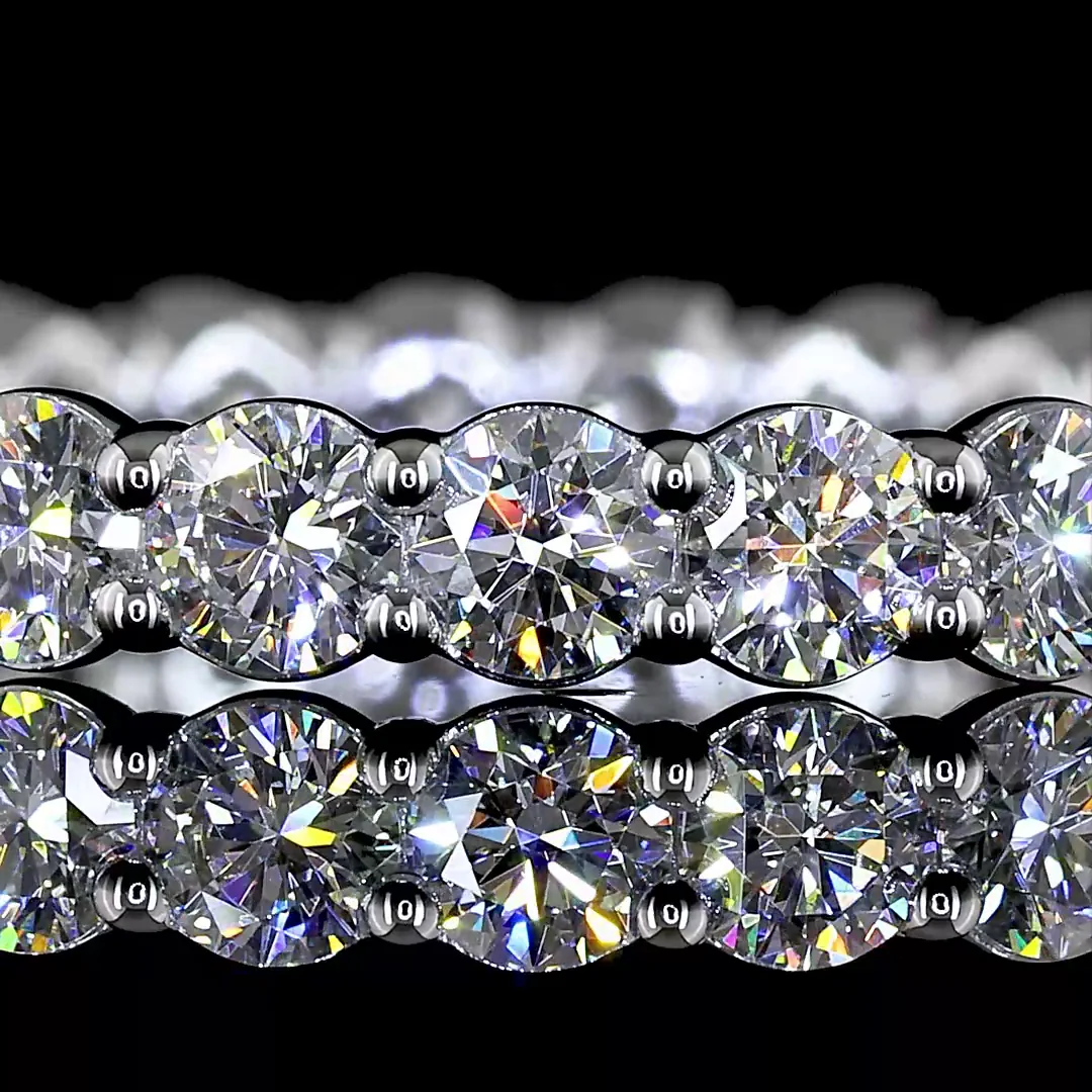 1.85 Cts 18k White Gold Round Shape Eternity Band Eternity Band - Image 3