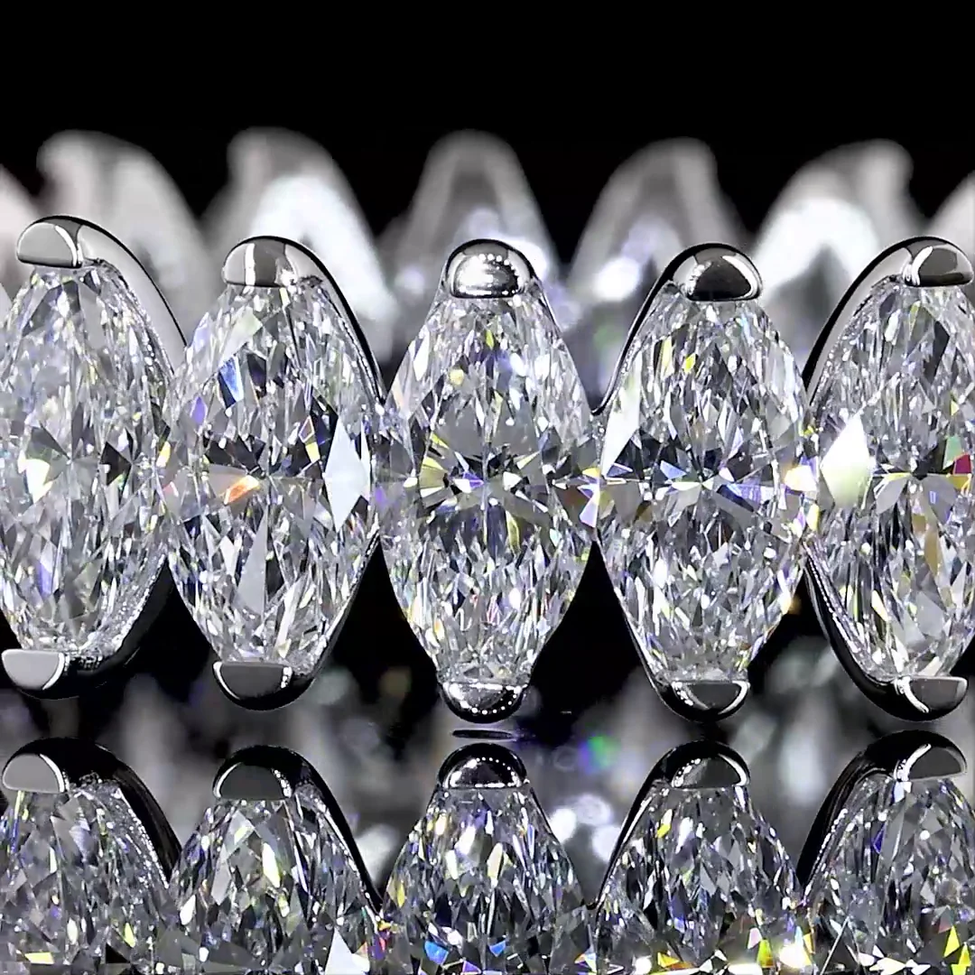 2.79 Cts 14k White Gold Marquise Shape Eternity Band Eternity Band - Image 3