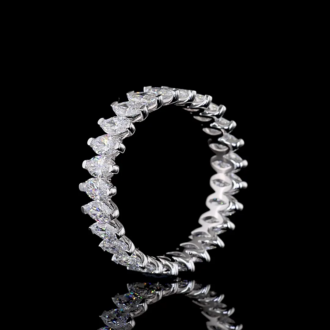 2.79 Cts 14k White Gold Marquise Shape Eternity Band Eternity Band - Image 4