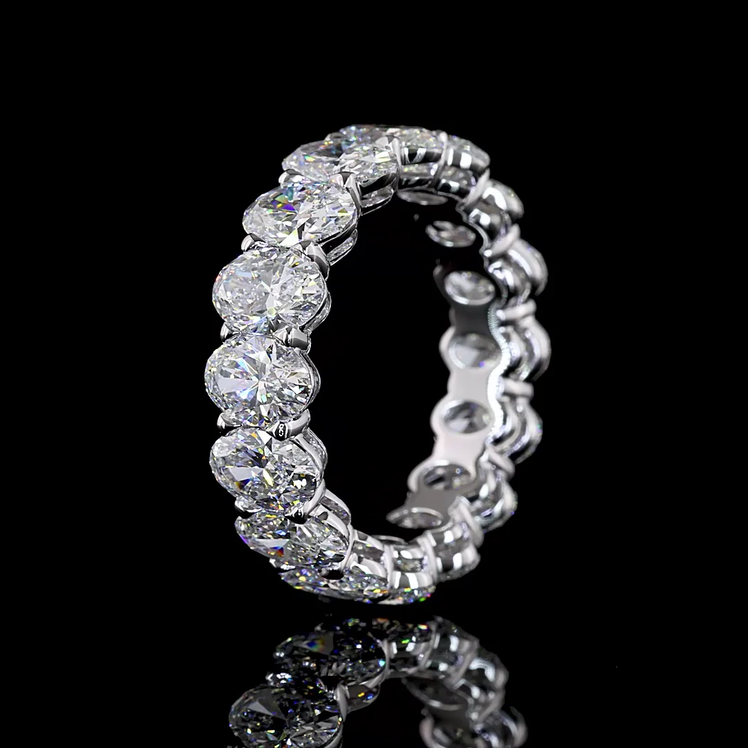 6.82 Cts 14k White Gold Oval Shape Eternity Band Eternity Band - Image 4
